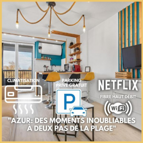 Studio cabine AZUR ,5 min mer -5 min Arena - clim - parking gratuit privée - 4 personnes